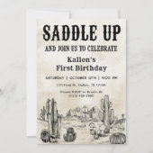 Invitation Cowboy Western Rodeo Wild West fête d'anniversaire (Devant)