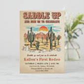 Invitation Cowboy Western Rodeo Wild West fête d'anniversaire (Debout devant)