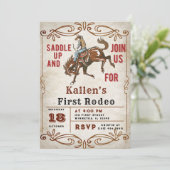 Invitation Cowboy Western Rodeo Wild West fête d'anniversaire (Debout devant)