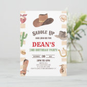 Invitation Cowboy Western Rodeo Wild West fête d'anniversaire (Debout devant)