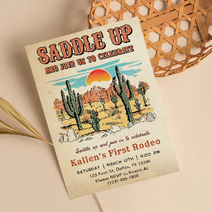 Invitation Cowboy Western Rodeo Wild West fête d'anniversaire