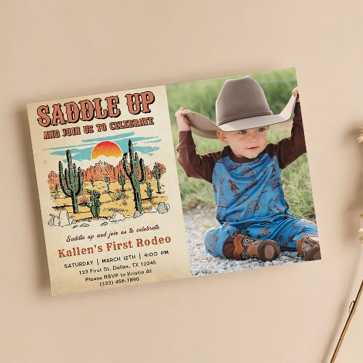 Invitation Cowboy Western Rodeo Wild West fête d'anniversaire