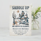 Invitation Cowboy Western Rodeo Wild West fête d'anniversaire (Debout devant)