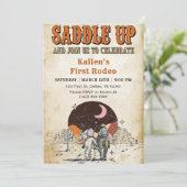 Invitation Cowboy Western Rodeo Wild West fête d'anniversaire (Debout devant)