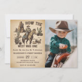 Invitation Cowboy Western Rodeo Wild West Photo Anniversaire (Devant)