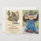 Invitation Cowboy Western Rodeo Wild West Photo Anniversaire (Devant)