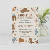 Invitation Cowboy Western Rodeo Wild West Photo Anniversaire (Debout devant)