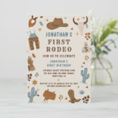 Invitation Cowboy Western Rodeo Wild West Photo Anniversaire (Debout devant)