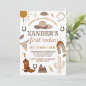 Invitation Cowboy Western Wild West 1er anniversaire (Debout devant)