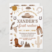 Invitation Cowboy Western Wild West 1er anniversaire (Devant / Derrière)