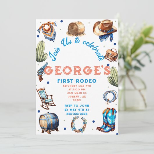 Invitation Cowboy Western Wild West Anniversaire (Debout devant)