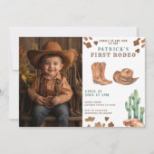 Invitation Cowboy Wild West 1er Rodéo fête d'anniversaire (Devant)