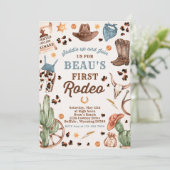 Invitation Cowboy Wild West 1er Rodeo Ranch fête d'anniversai (Debout devant)