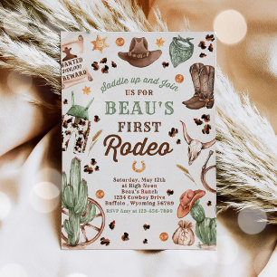 Invitation Cowboy Wild West 1er Rodeo Ranch fête d'anniversai