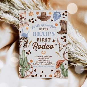Invitation Cowboy Wild West 1er Rodeo Ranch fête d'anniversai