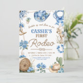 Invitation Cowboy Wild West 1st Rodeo Ranch Birthday Party (Debout devant)