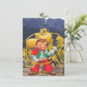 Invitation Cowboy Wild West Ajouter Détails du garçon Anniver (Debout devant)