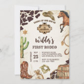 Invitation Cowboy Wild West Premier Rodéo Anniversaire (Devant)