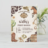 Invitation Cowboy Wild West Premier Rodéo Anniversaire (Debout devant)