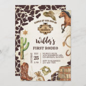 Invitation Cowboy Wild West Premier Rodéo Anniversaire (Devant / Derrière)