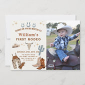 Invitation Cowboy Wild West Rodeo Anniversaire Photo Invitati (Devant)