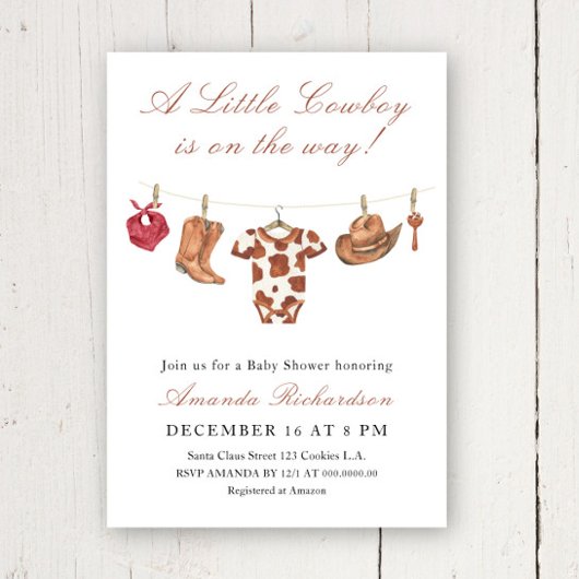 Invitation Cowboy Wild West Rodeo Baby Shower