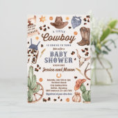 Invitation Cowboy Wild West Rodeo Ranch Baby shower garçon (Debout devant)