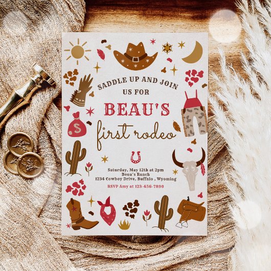 Invitation Cowboy Wild West Rodeo Ranch fête d'anniversaire
