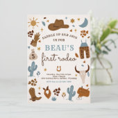 Invitation Cowboy Wild West Rodeo Ranch fête d'anniversaire (Debout devant)