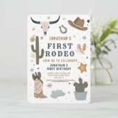 Invitation Cowboy Wild Western Premier Rodéo Premier annivers (Debout devant)
