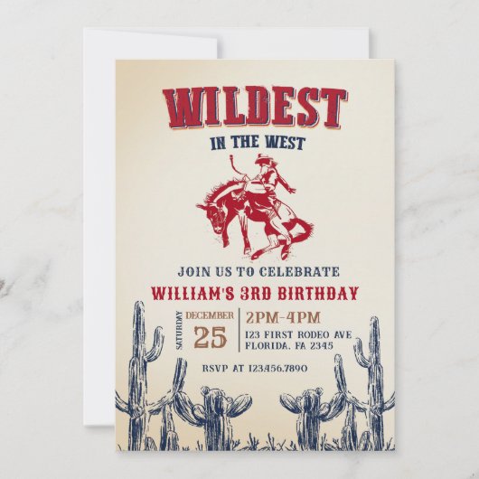 Invitation Cowboy WilLD Dans L'Ouest 3e anniversaire (Devant)