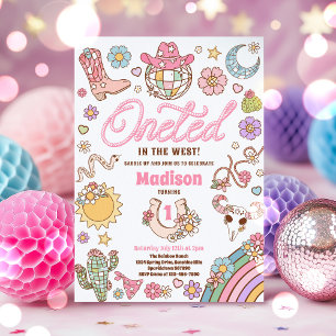 Invitation Cowgirl 1er Anniversaire Monté Dans La Partie Oues