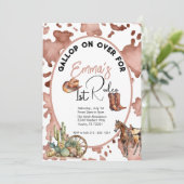 Invitation Cowgirl 1er Rodéo Empreinte Cowprint (Debout devant)