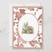 Invitation Cowgirl 1er Rodéo Empreinte Cowprint (Dos)