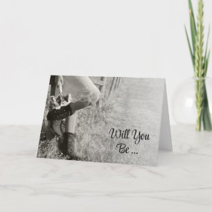 Invitation Cowgirl and Sunflower Will you will be My Bridesma