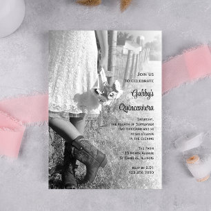 Invitation Cowgirl and Sunflowers Pays Western Quinceañera