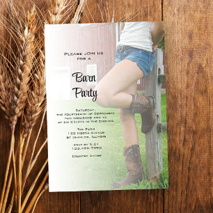 Invitation Cowgirl Barn Party