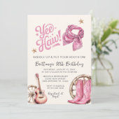 Invitation Cowgirl Birthday Boots & Bows 30th Birthday (Debout devant)