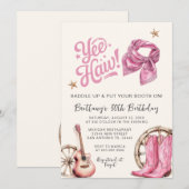 Invitation Cowgirl Birthday Boots & Bows 30th Birthday (Devant / Derrière)