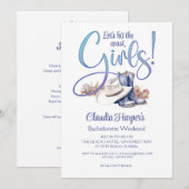 Invitation Cowgirl Côtière Enterrement de Vie de Jeune Fille (Devant / Derrière)