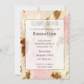 Invitation Cowgirl Crème rose Brown Cowhide (Devant)