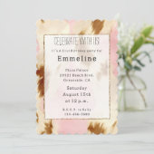 Invitation Cowgirl Crème rose Brown Cowhide (Debout devant)