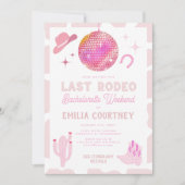 Invitation Cowgirl de disco rose dernier rodéo week-end de ba (Devant)