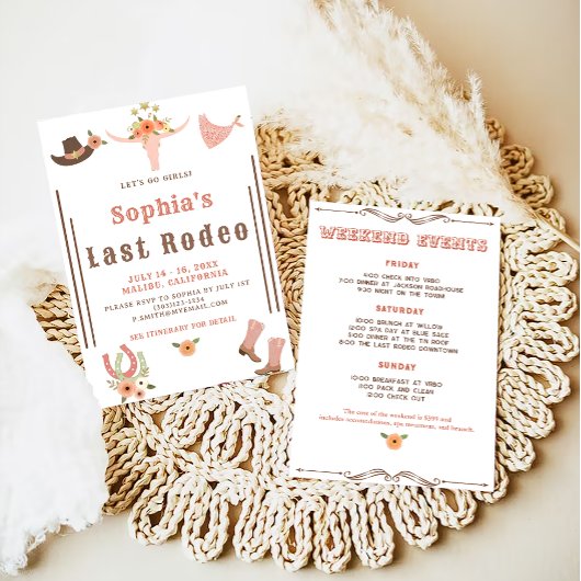 Invitation Cowgirl Dernier Rodeo Bachelorette Party