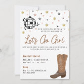 Invitation Cowgirl Disco Bachelorette Let's Go Girls (Devant)
