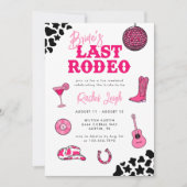 Invitation Cowgirl Disco Dernier Rodeo Bachelorette (Devant)