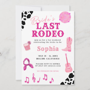 Invitation Cowgirl Disco Dernier Rodéo Bachelorette Invitatio