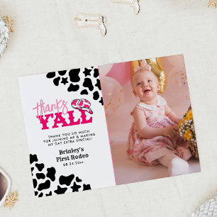 Invitation Cowgirl Disco Rose Premier Rodéo Merci Y'all