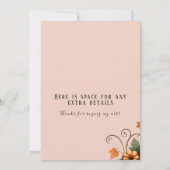 Invitation Cowgirl Fall Citrouille Anniversaire (Dos)