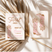 Invitation Cowgirl First Rodeo Boot Avec Fleurs